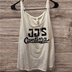 Next Level Apparel White Tank Top with Black Print